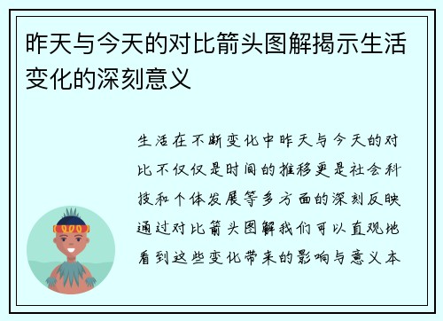 昨天与今天的对比箭头图解揭示生活变化的深刻意义
